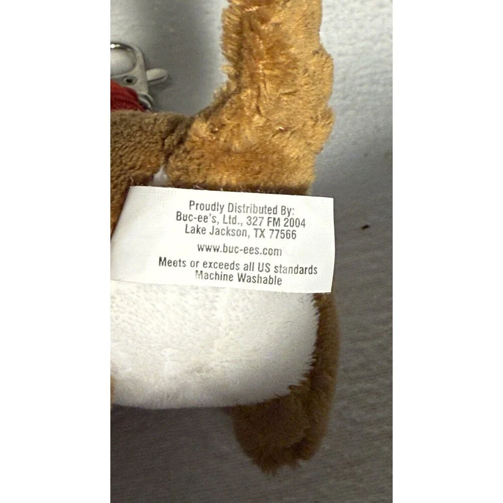 Buc-ee’s Beaver Plush Keychain Trigger Clip, Brown/Red/White Advertising